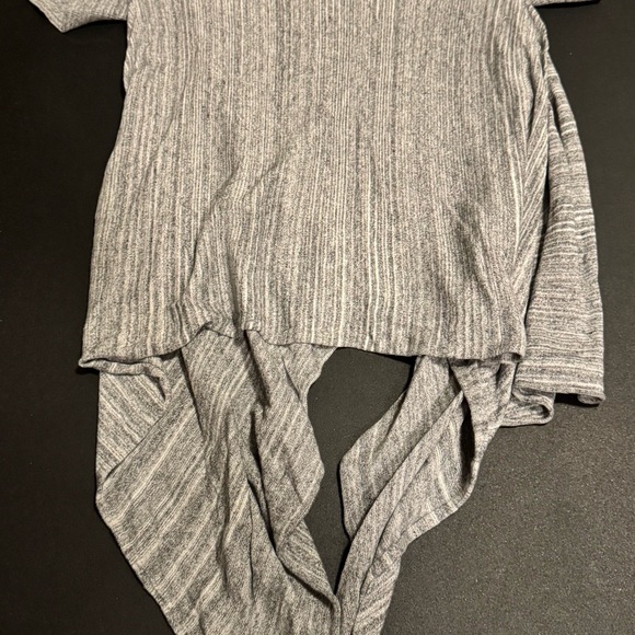 Gray Striped Open-Front Cardigan - Picture 2 of 3